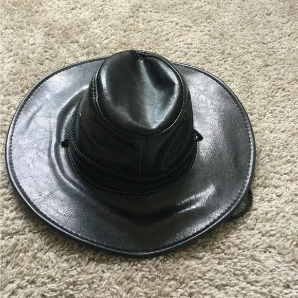 Men’s Faux Leather Cowboy Hat - Picture 5 of 16